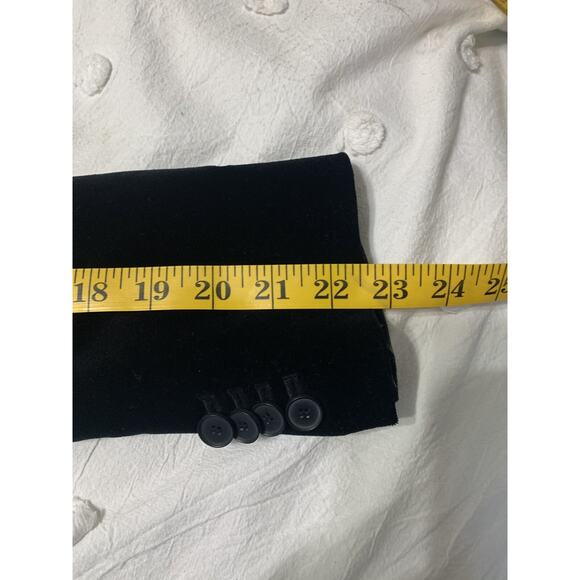 Ann Taylor Women’s 8P Black Velvet Blazer Jacket Open Front Long Sleeve Petite - Picture 6 of 7